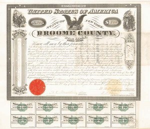 State of New York County of Broome - Civil War Loan Bond